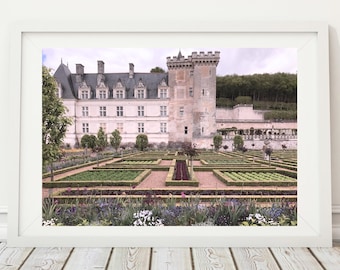 Castle Photography, Fairytale Castle, European Castle, France Photography, Garden Photo, Medieval French Architecture, Architectural Poster