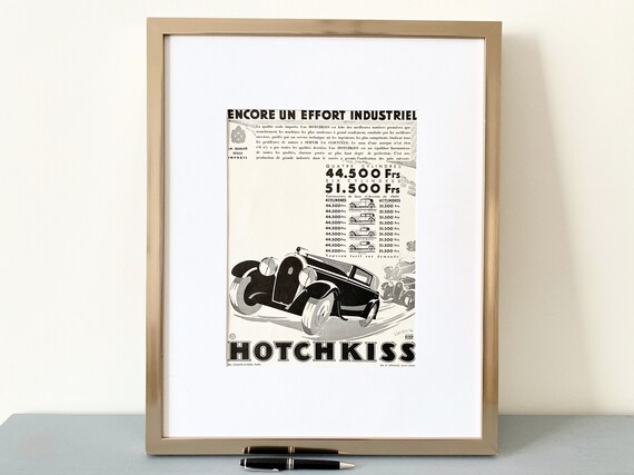 Antikes Auto Druck, Hotchkiss Automobil, Original Auto Poster