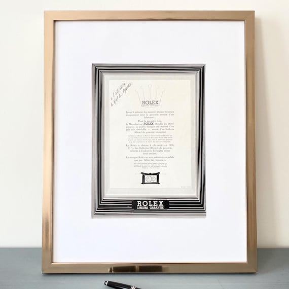 Original 1930s Vintage Rolex Watch Ad Poster: Minimalist Luxury