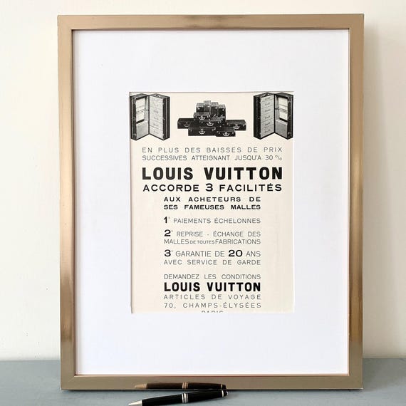 Original 1930s Louis Vuitton Luggage Ad Print: Authentic French