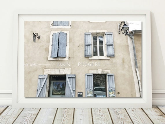 Blue Shutter Photo Window Wall Art Provence France Digital Etsy