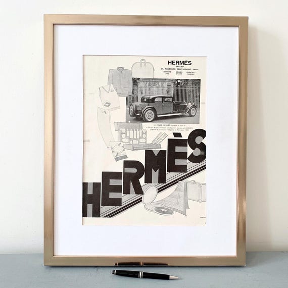 Original 1930s Vintage Hermes Advertisement Print: Car & Travel