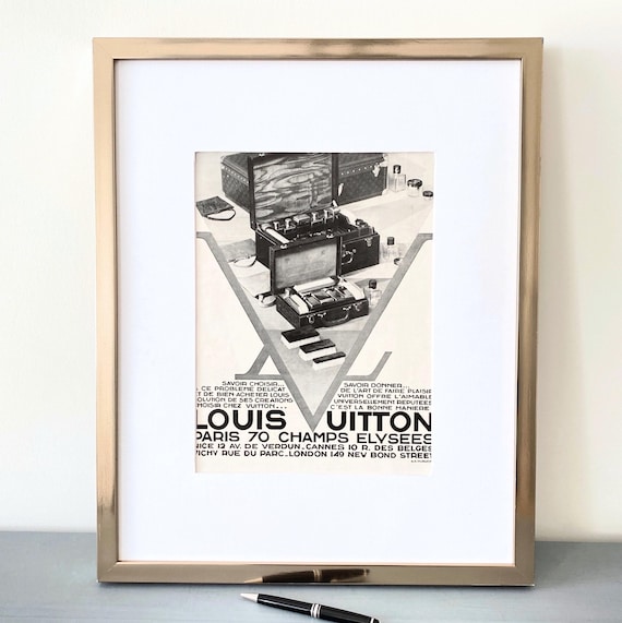 Original 1930s Vintage Louis Vuitton Luggage Ad Poster: Art Deco