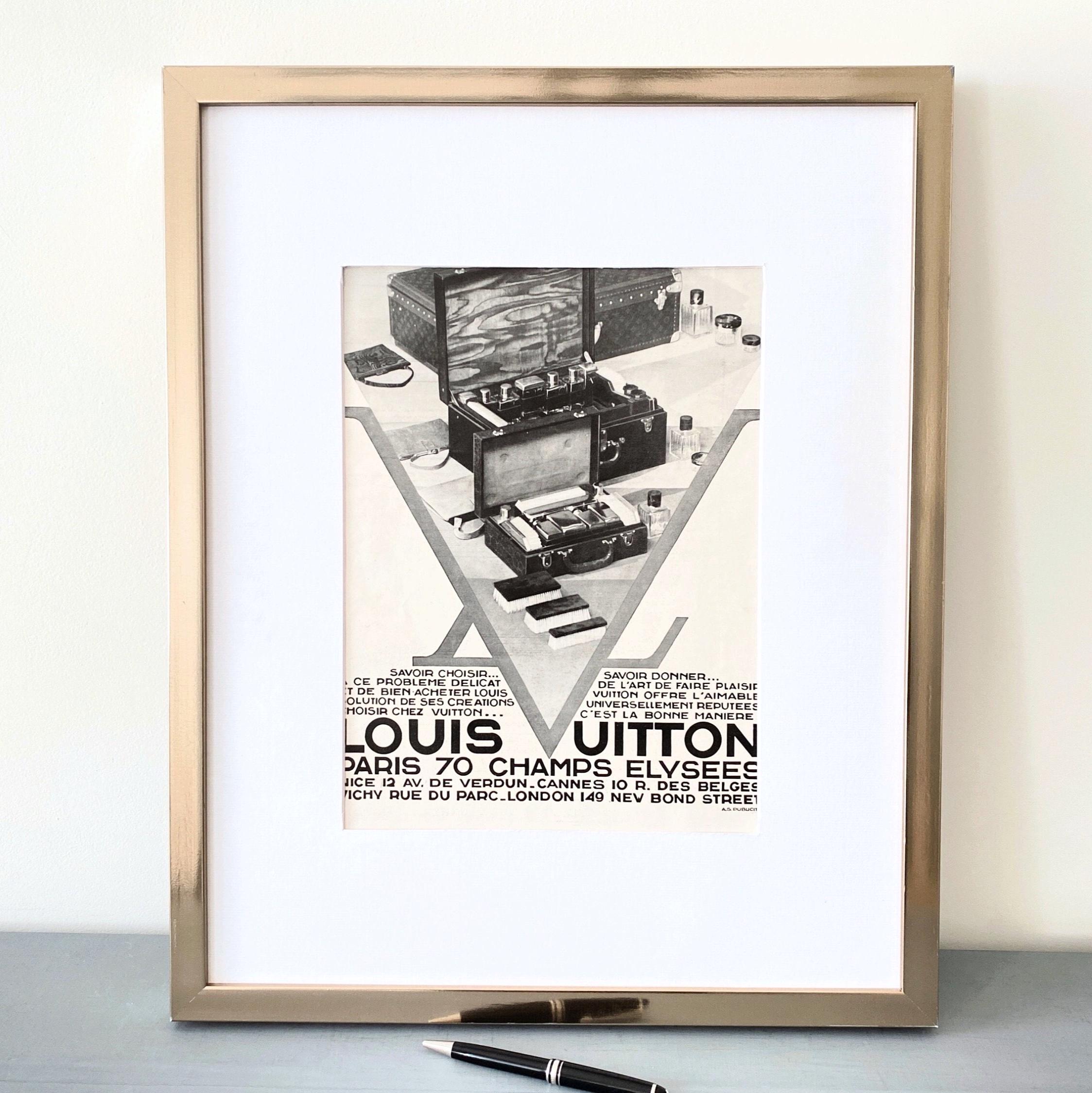 Original 1930s Vintage Louis Vuitton Luggage Ad Poster: Art Deco