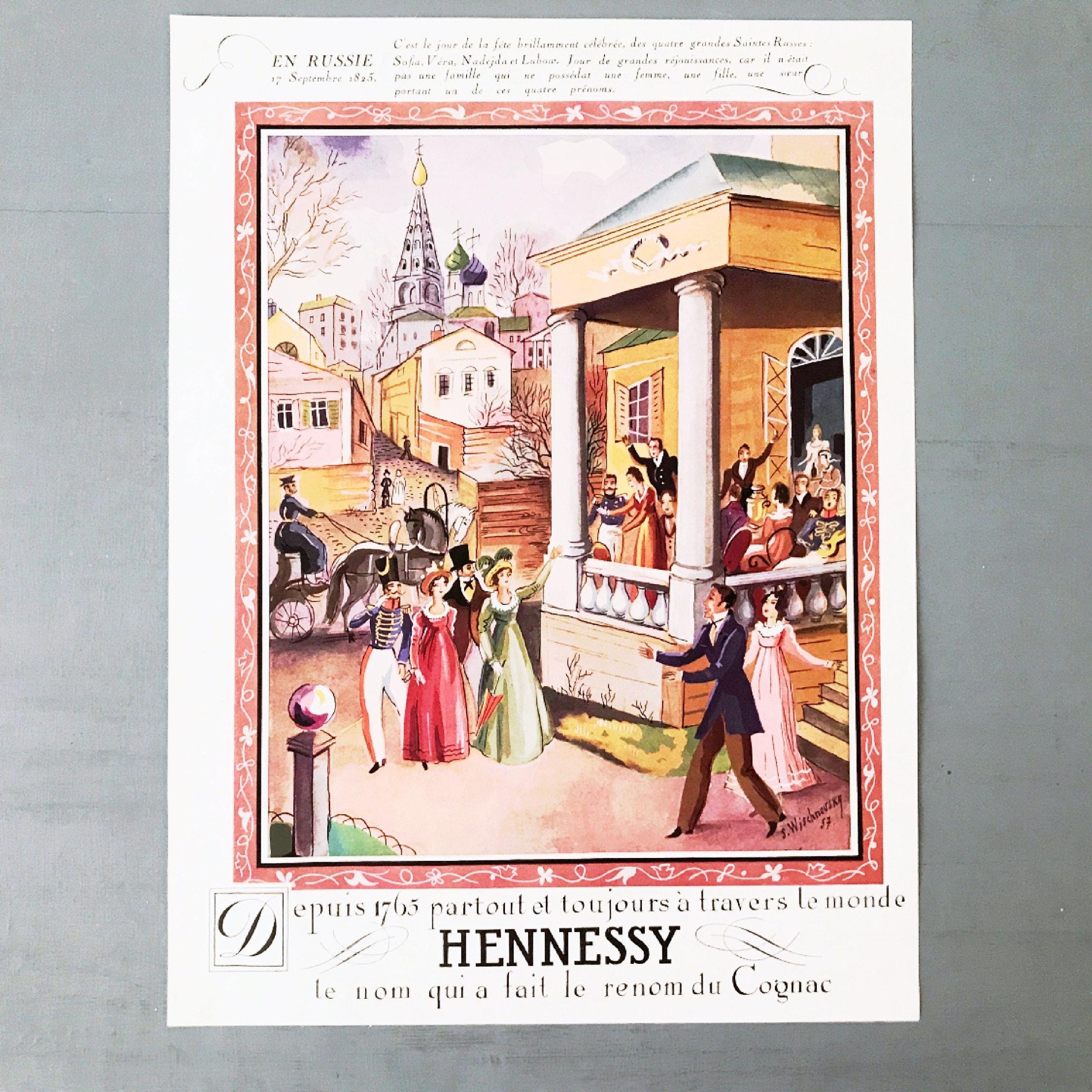 ヴィンテージのヘネシーコニャック広告：希少なフランスのアルコール