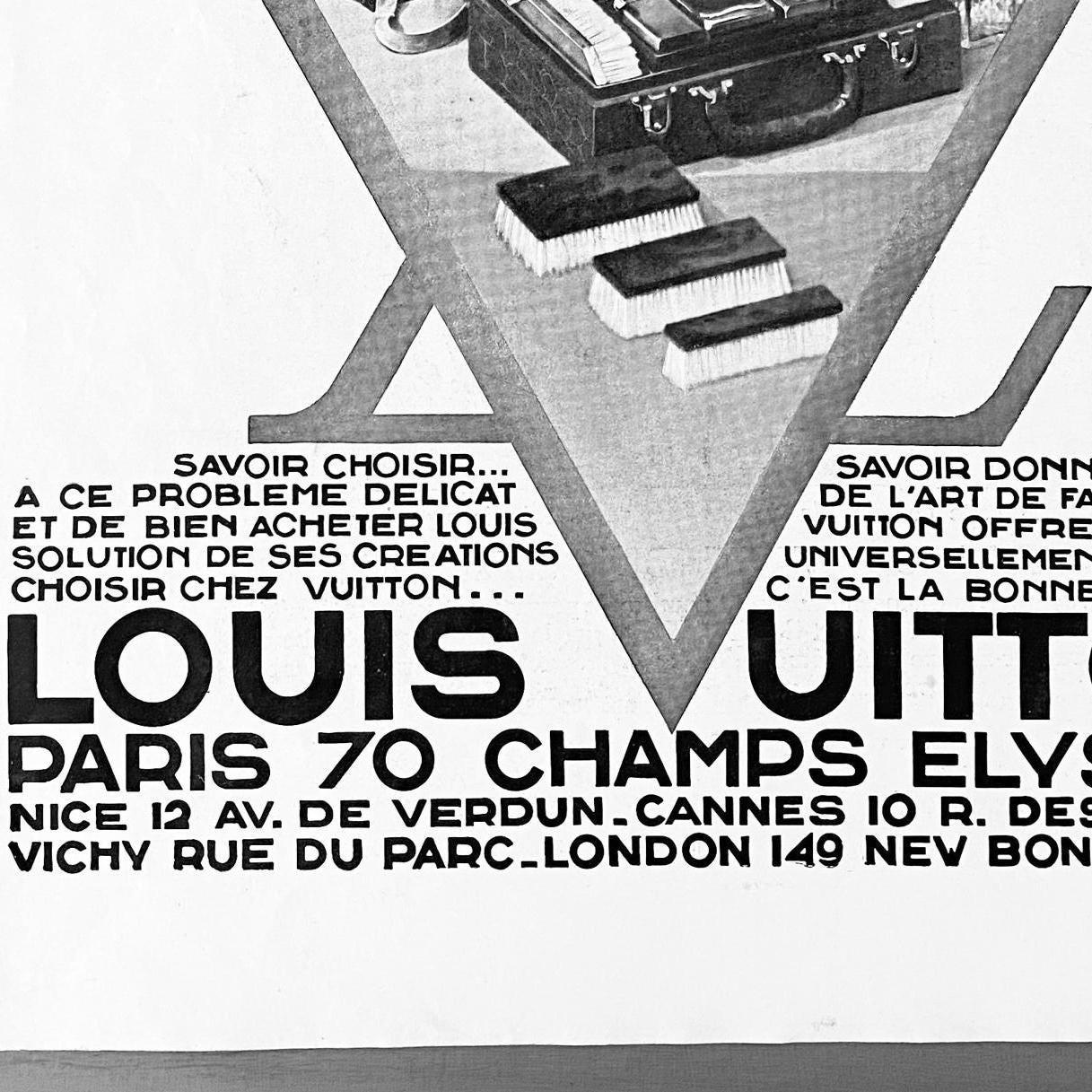 Original 1930s Vintage Louis Vuitton Luggage Ad Poster: Art Deco