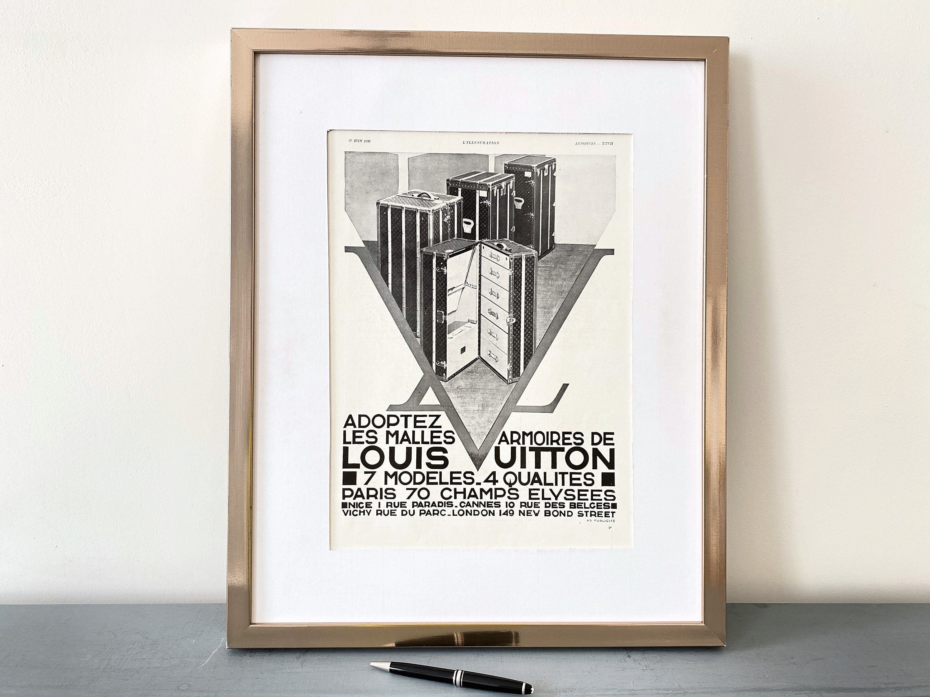 Louis Vuitton Poster Vintage Ad Wall Art Luxury Brand Poster -  Denmark