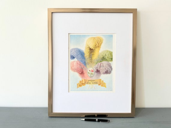 Vintage Lancome Perfume Ad Print: Mid-century Modern Glam Decor