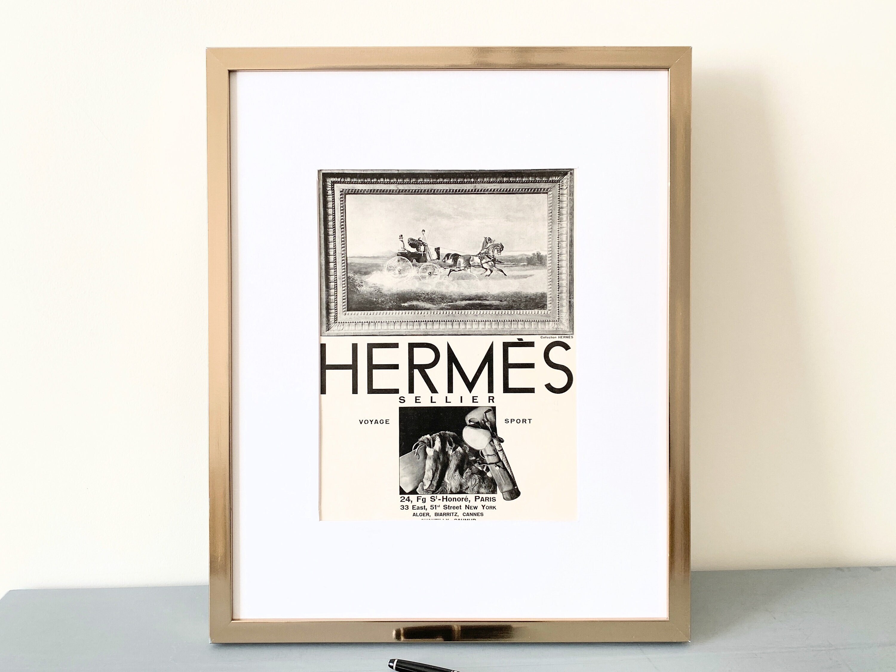 Hermes Retro Print Hermes Advertising Authentic Vintage Art Etsy
