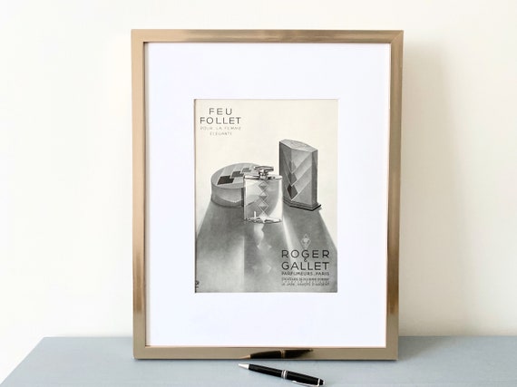2 Cadres sous verre avec publicité papier vintage du parfum Dior