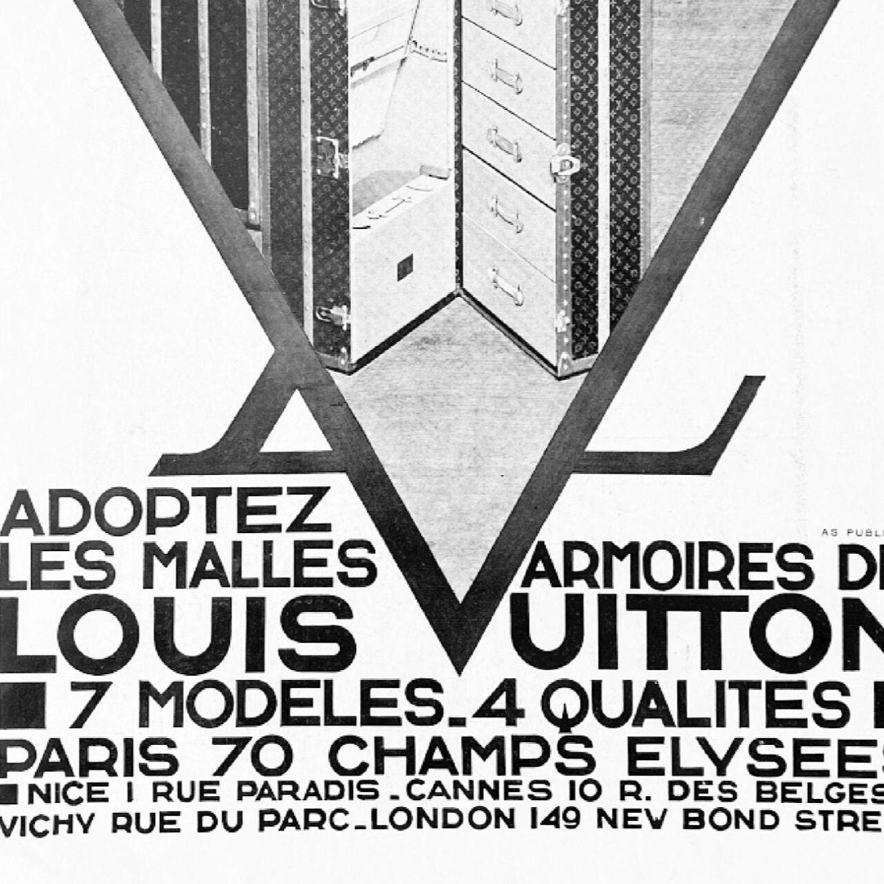 1930年代のヴィンテージ ルイ・ヴィトンのオリジナル広告ポスター