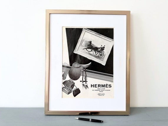 Original 1920s Vintage Hermes Saddle Ad Print: Authentique French
