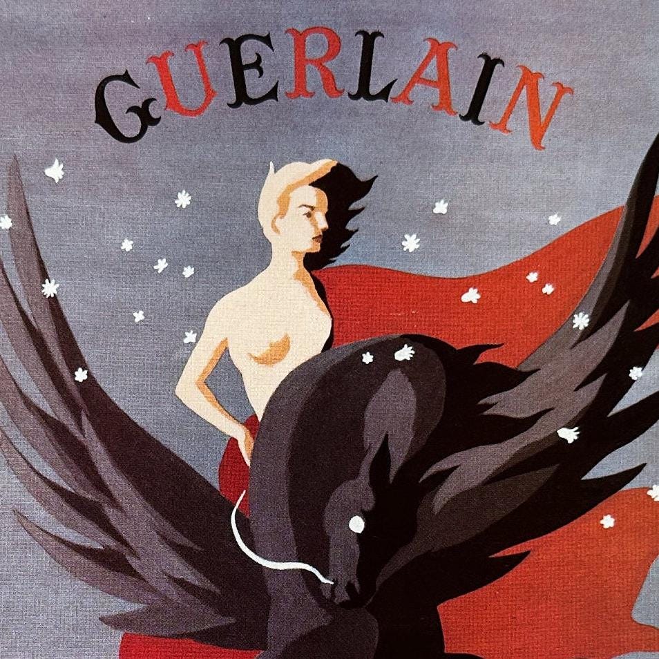 ヴィンテージ広告　GUERLAIN　パヒューム Rare Authentic Perfume Wall Decor Guerlain Perfume Ad, Ready