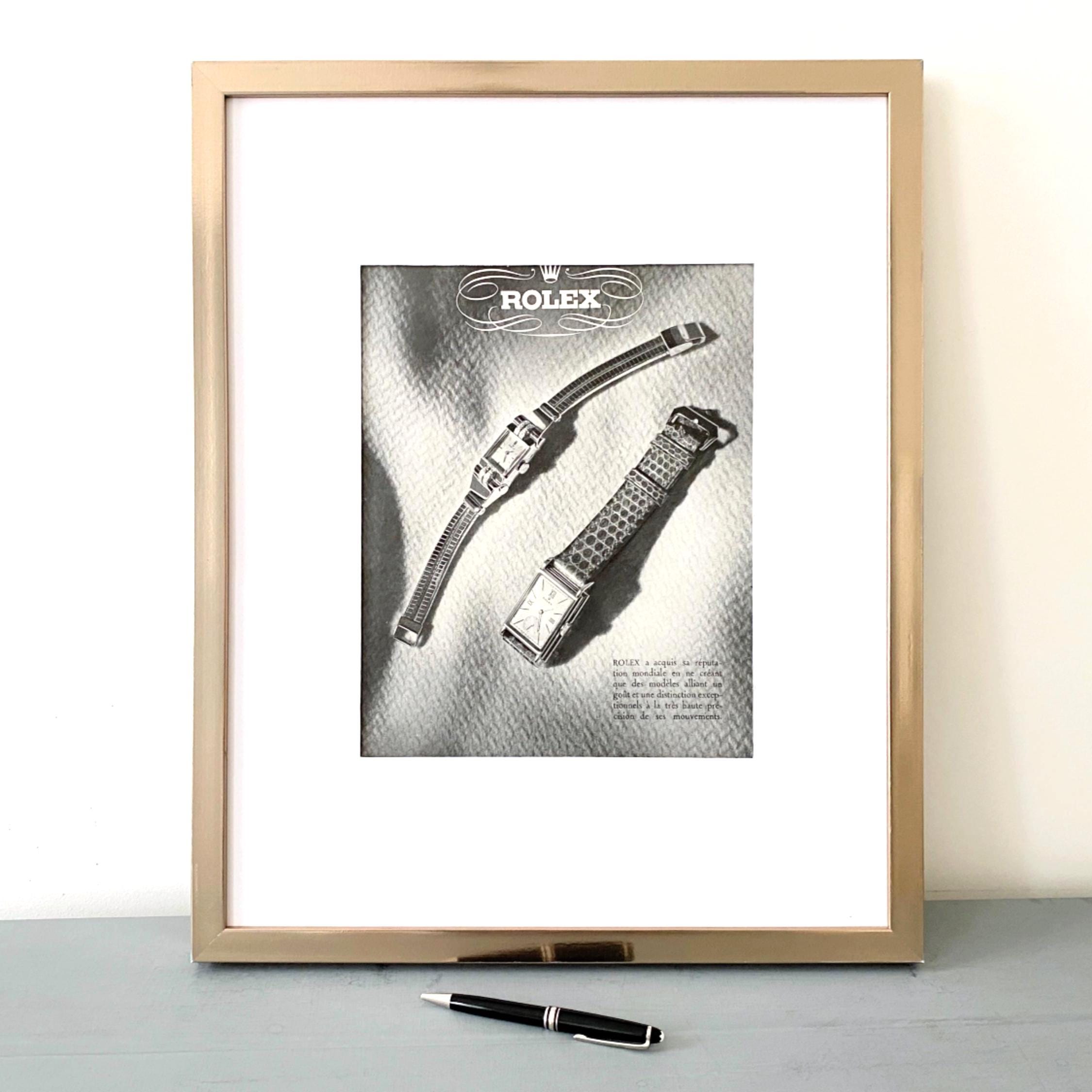 Original 1950s Vintage Rolex Tank Watch Ad Print: Authentic Mid