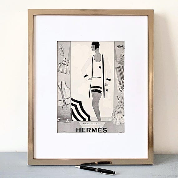 Original 1920s Vintage Hermes Advertisement Wall Art Print