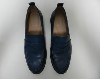 Cole Haan 360 Leather Penny Loafers navy blue Comfort Women Size Sz 7.5 M