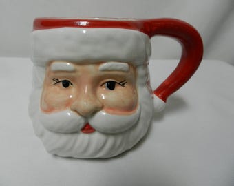 Celebrate It! Santa Christmas Holiday ceramic mug cup Micro Dish 15 oz NEW