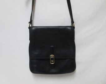 Coach 9592 Vintage Legacy Slim black Leather flap shoulder crossbody bag purse