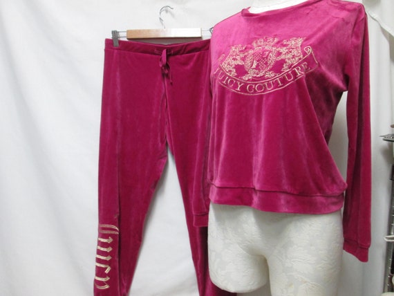 Juicy Couture Embroidered Scottie pink Velour Tra… - image 2