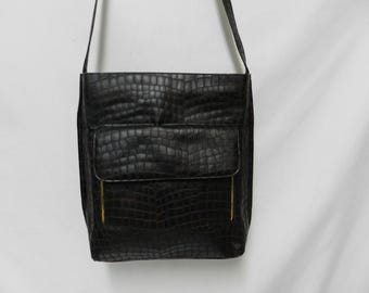 A Bellucci Leather Backpack Purse Shoulder Bag Black Italy  display picture 2