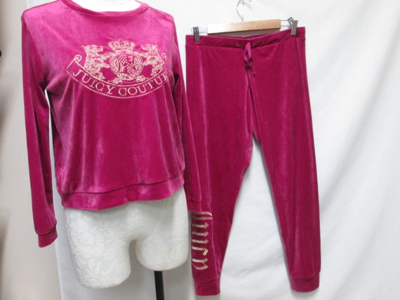 Juicy Couture Embroidered Scottie pink Velour Tra… - image 1