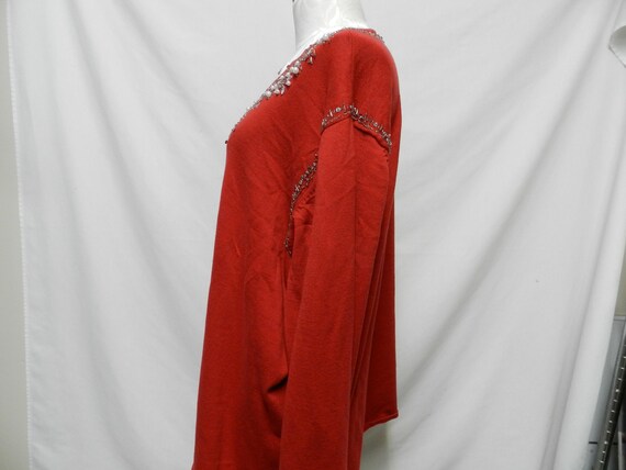 Quacker Factory Sequin Beaded knit red Christmas … - image 5