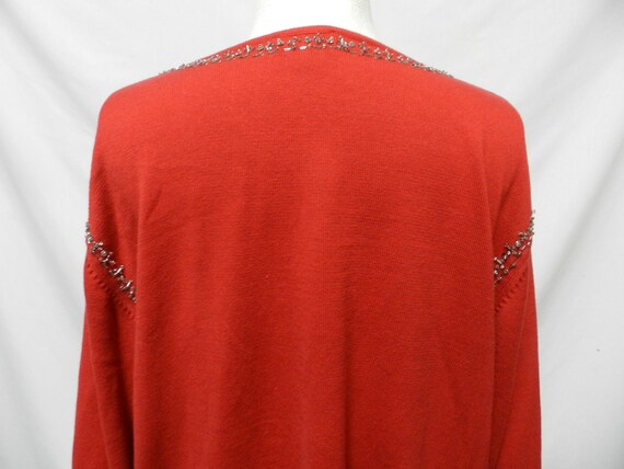 Quacker Factory Sequin Beaded knit red Christmas … - image 8