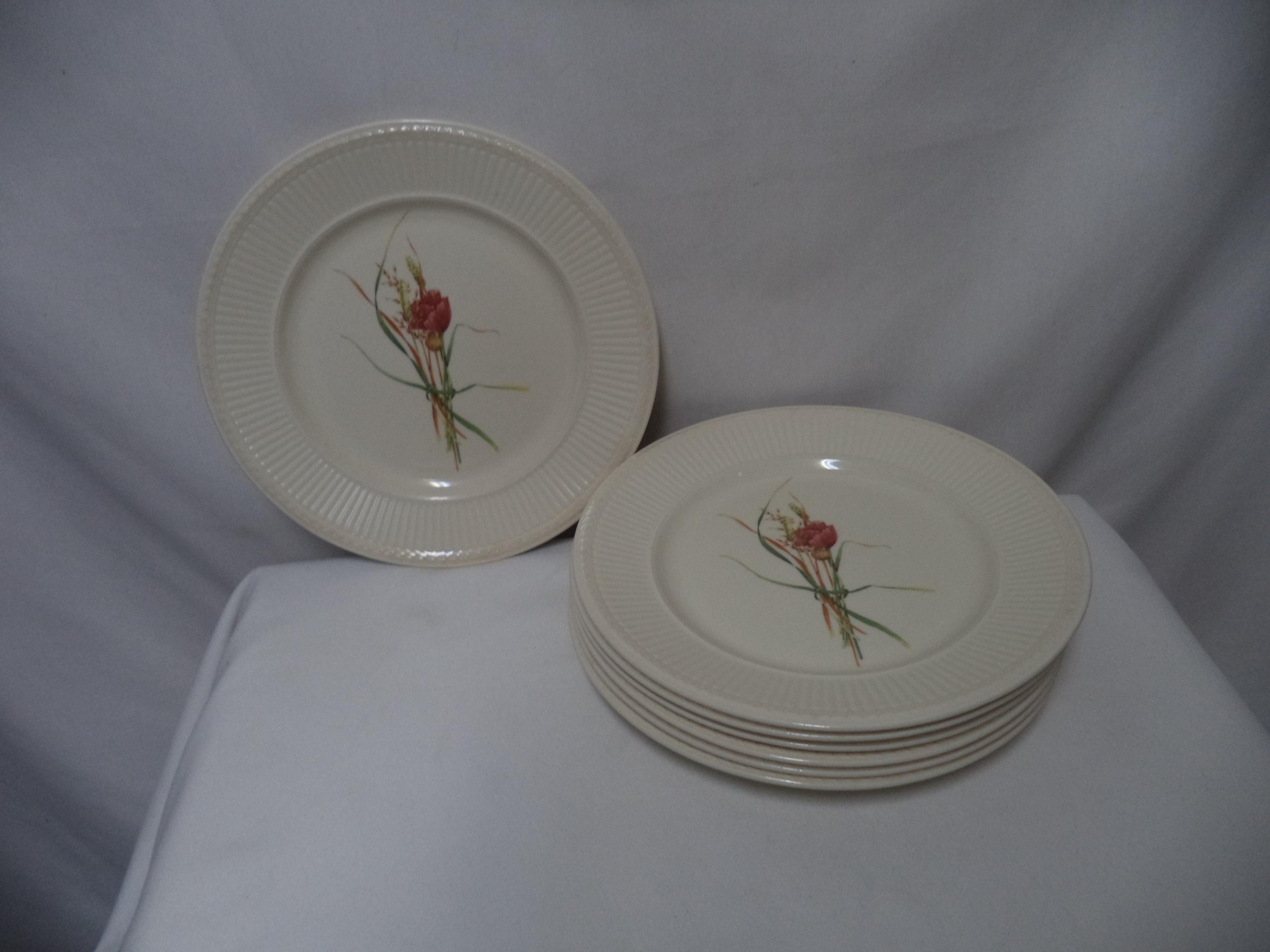 Wedgwood Queen's Ware Posy Edme Dinner Plate Set 7 Ceramic Dish