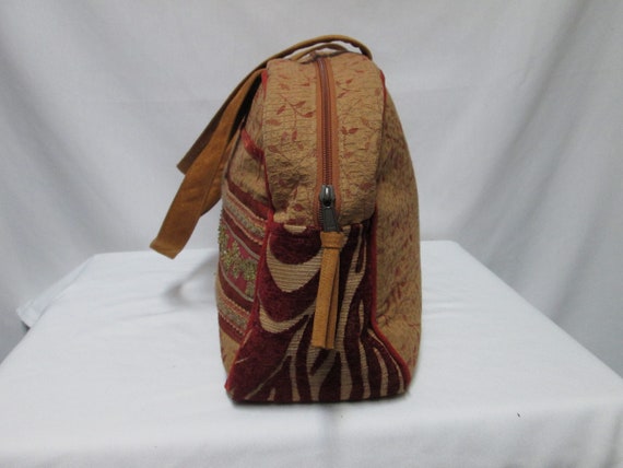 Atenti large Tote bag purse weekender zip top tap… - image 3
