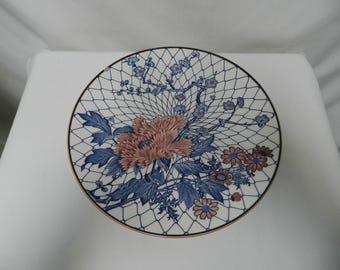Imari Japan Vintage Hand Painted Platter large plate tray Porcelain Floral 12.7"