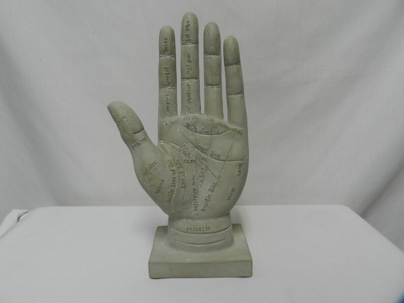 Palm Reading Rascette Palmistry Hand Art Work Figurine Statue Plaster ...
