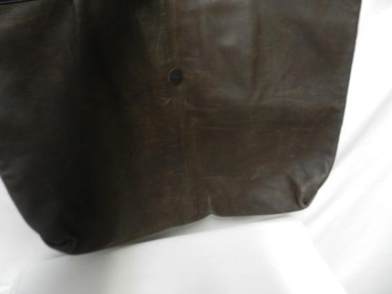 Leather Vintage Extra Large Patchwork shoulder ba… - image 7