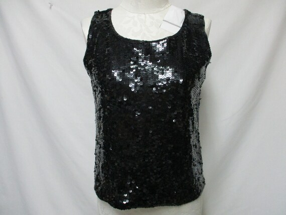 Liz Claiborne Vintage Sequin Stretch Top Blouse b… - image 1