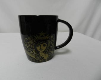 Starbucks Anniversary 2012 Siren w/ Crown mug cup brown ceramic micro dish 2012