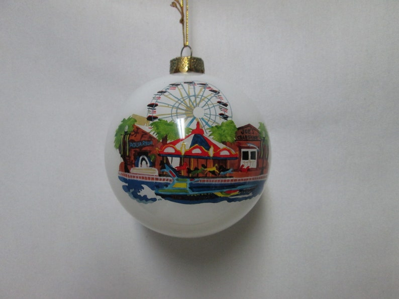 Kemah TX Joe's Crab Shack Aquarium Blown Glass Christmas Ornament