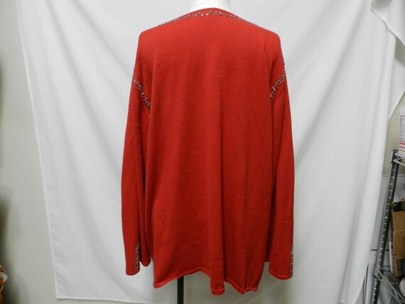 Quacker Factory Sequin Beaded knit red Christmas … - image 7