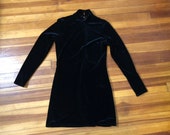 Vintage 90 39 s Black Crushed Velvet Dress Women 39 s Short Dress Size Medium My MIchelle Goth Witchy Dress