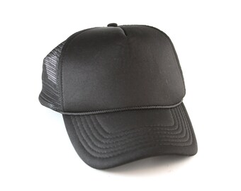 plain black trucker hat