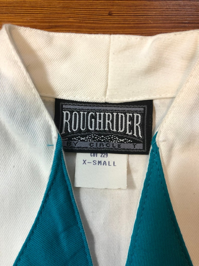 Vintage Women/'s Aztec Western Roughtrider Vest Button Down Women/'s Size X-Small USA Made
