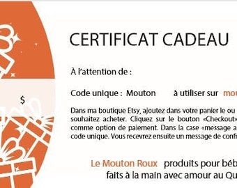 Mouton Roux Gift Certificate