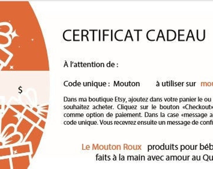 Featured listing image: Mouton Roux Gift Certificate