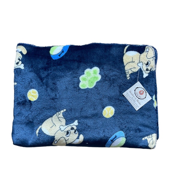 couverture doudou bébé enfant en minky tissu très doux idée cadeau fête anniversaire shower naissance baptême le Mouton Roux chien marine