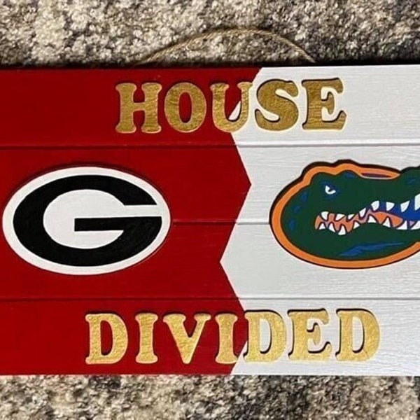 House Divided Georgia, Florida wooden sign