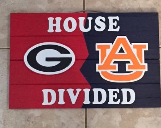 Wooden House Divided Sign and Auburn Etsy