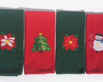 Christmas Towels, Embroidered and Appliqued