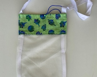Blue and Green Shell Print Shelling Bag