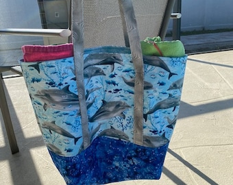 Blue Dolphin Tote Bag