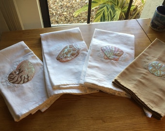Embroidered Shell Kitchen Towels #0009