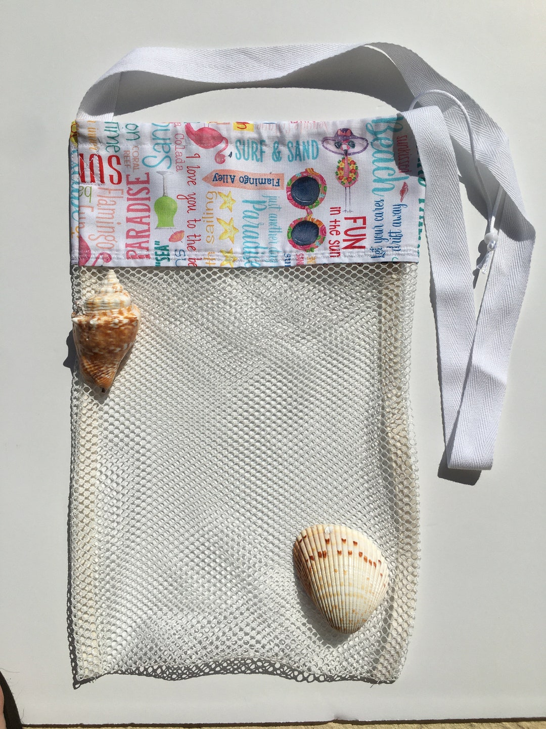 Mesh Shelling Bag, Seashell Collecting Bag, Mesh Beach Bag, Vacation