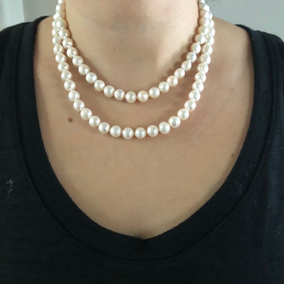 8mm Swarovski Pearl Necklace, Mother of Pearl Shell Pendant